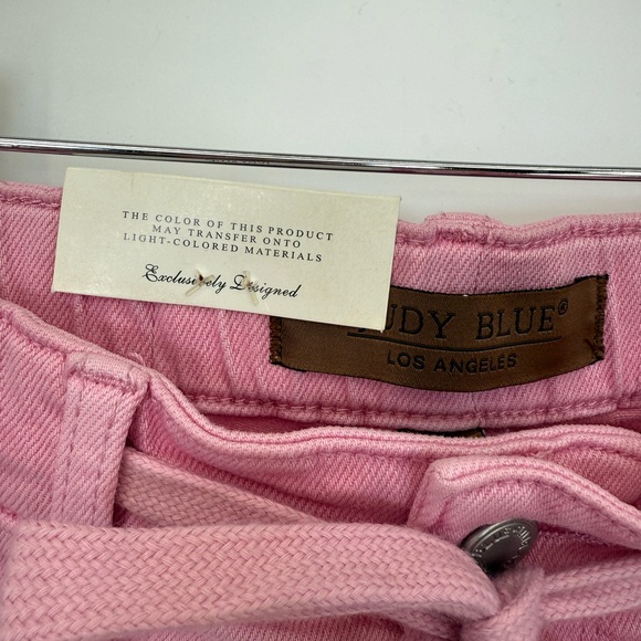 Judy Blue High Rise Garment Dyed Pink Denim Joggers Size - Picture 5 of 10
